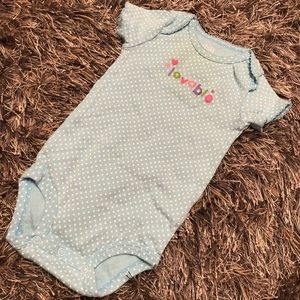 Child of Mine baby blue polka Snapsuit